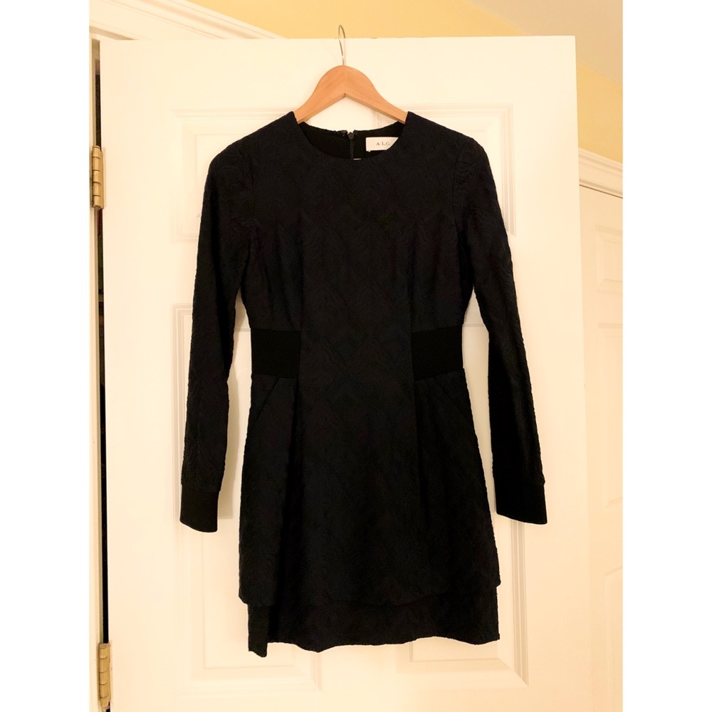 ALC Navy and Black Lace Long Sleeve Dress